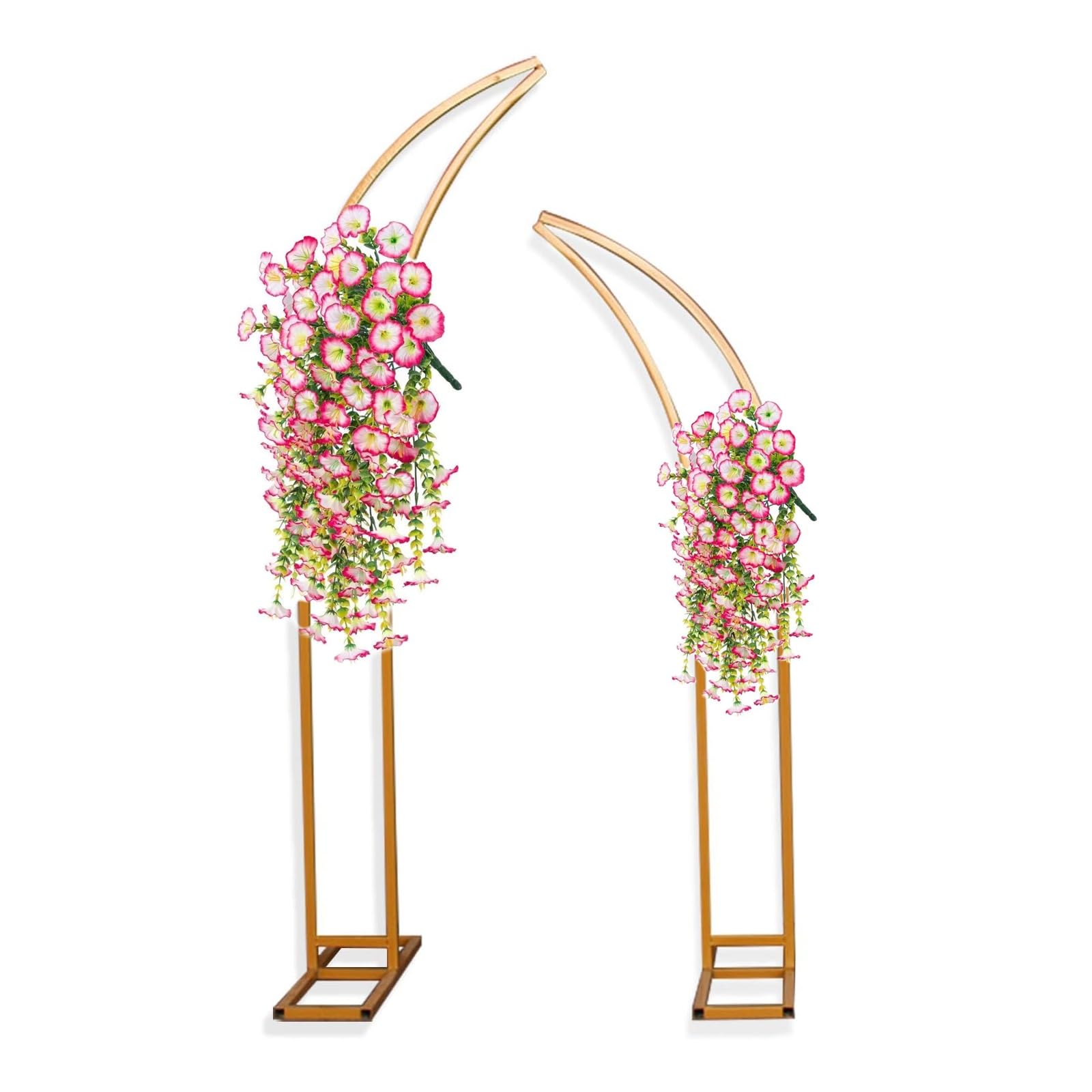 Arche de mariage lune dorée cadre haut de gamme pour design floral d'exception