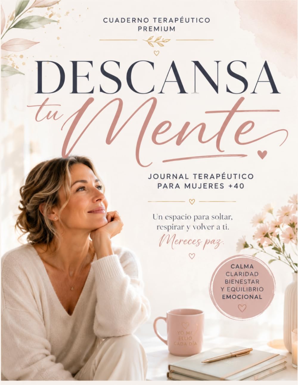 Descansa Tu Mente: Un Journal Terapéutico de Autocuidado Emocional para Mujeres +40 | Herramientas de Reflexión, Calma Mental, Gestión del Estrés, Ansiedad y Equilibrio Interior