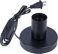 Vista 10 de Lámpara de mesa industrial, pequeña base de enchufe de luz de escritorio de metal pulido, soporte de bombilla de rosca Edison vintage E26/E27, cable