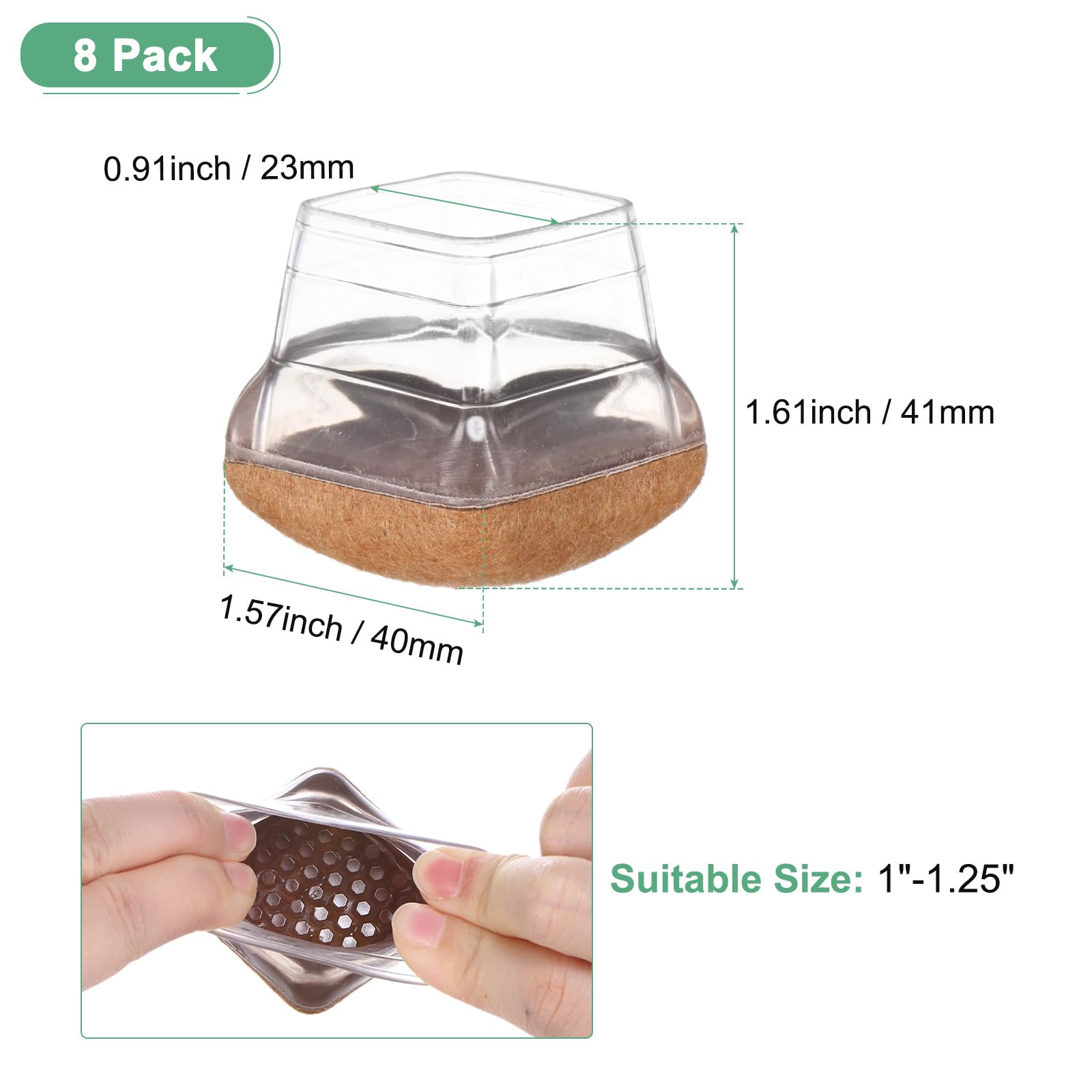 M METERXITY 8-Pack Chair Leg Floor Protectors - Image 3