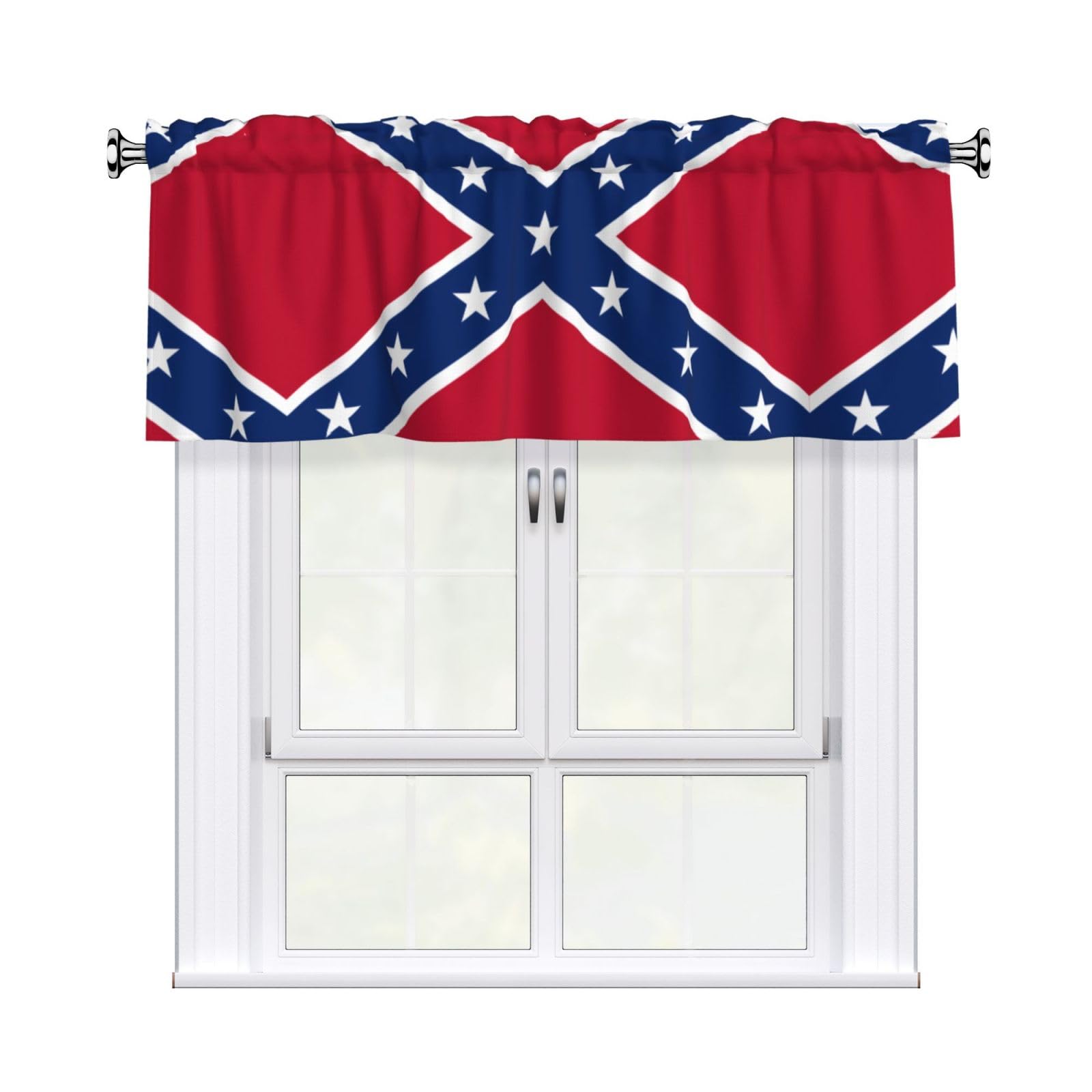 Wbqlsl Black Confederate Flag Patterned Curtains 54X18 Inches For Living Rooms And Bedrooms, For Partition Curtains For Doors And Windows