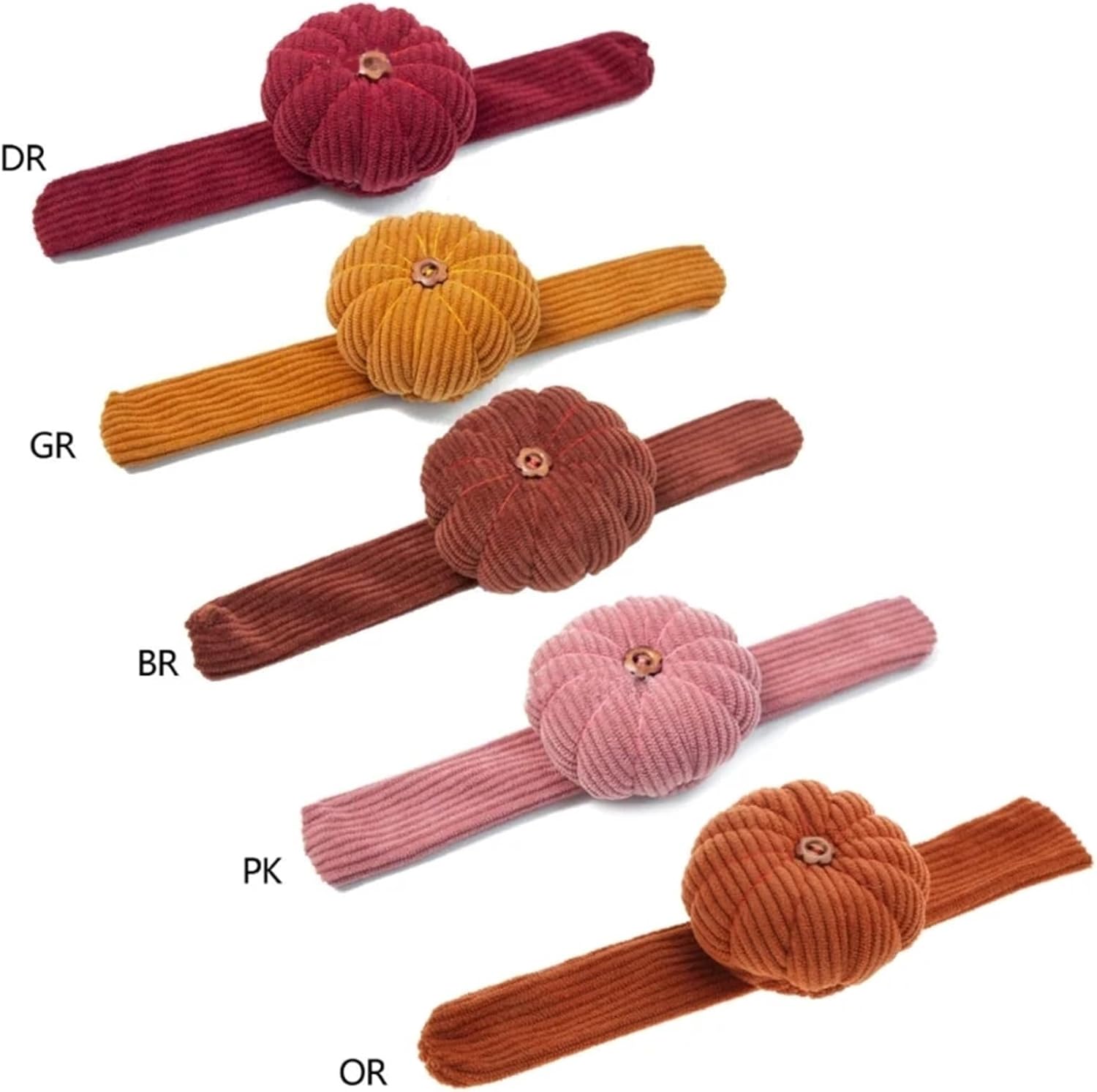 4Pcs Pumpkin Pincushions for Sewing with Wristband Wrist Pin Cushion DIY Needlework(Pink)