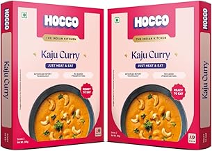HOCCO Kaju Curry Ready to Eat | Just Heat and Eat | Pure Veg Indian Food | No Added Preservative & Colours | Meal Ready in 5 Minutes | Microwave-Able Serve 2 300gm (Kaju Curry-Pack of 2)