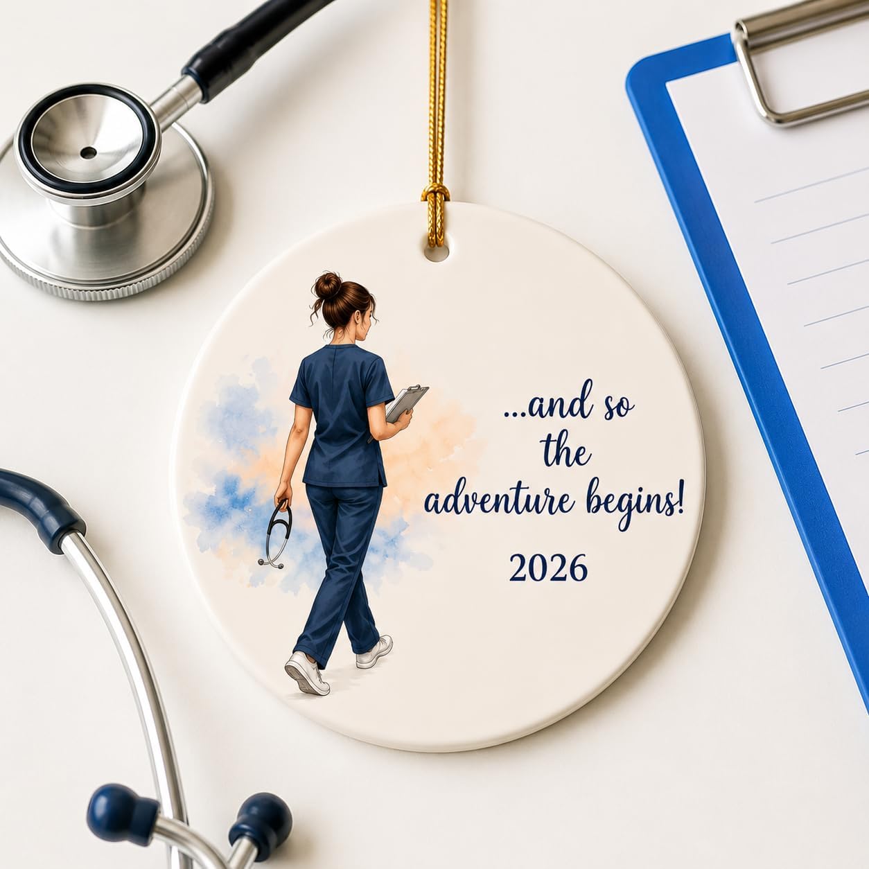 Nursing 2026 Graduation Gift, New Nurse Ornament, RN Graduation Gift for Women, Nurse School Graduate Keepsake, Future Nurse Gift, The Journey Begins 2026 Acrylic Ornament image 2