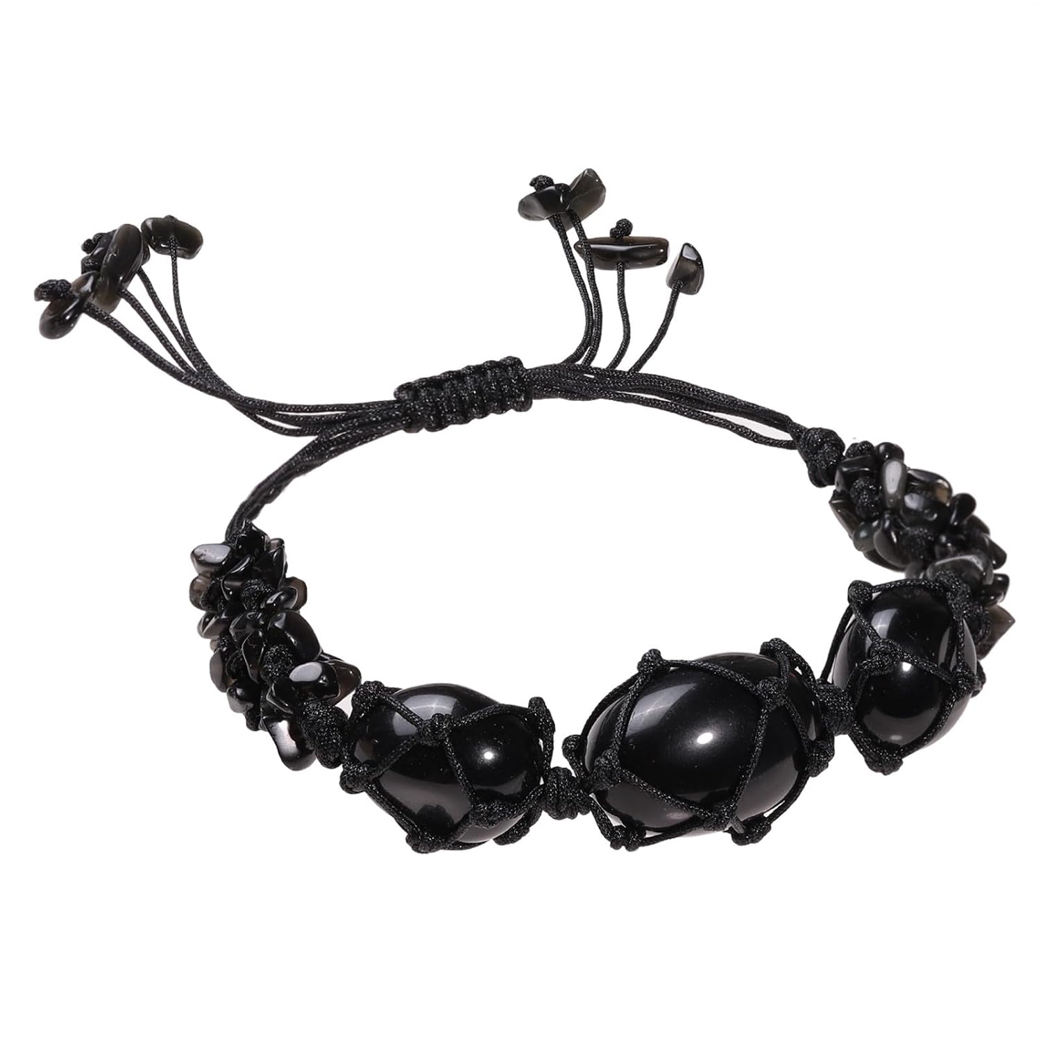 TUMBEELLUWA Boho Handmade Braided Crystal Holder Bracelet Chakra Healing Crystal Chips Bracelet Adjustable Trendy Jewelry Gifts for Women Men
