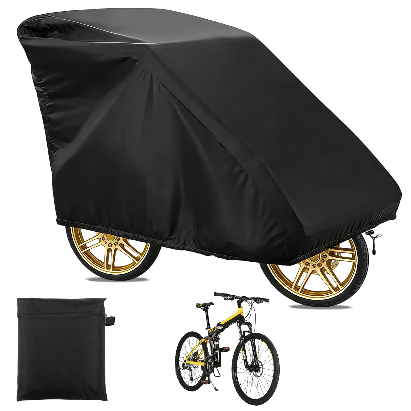 Copertura Universale per Rimorchio Bicicletta 140×84×99 cm Pieghevole Impermeabile Nera