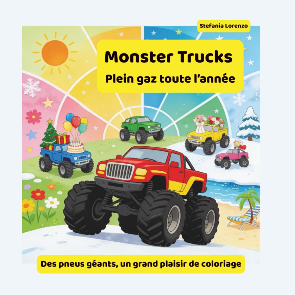 Monster Trucks - Plein gaz toute l’année: Des pneus géants, un grand plaisir de coloriage