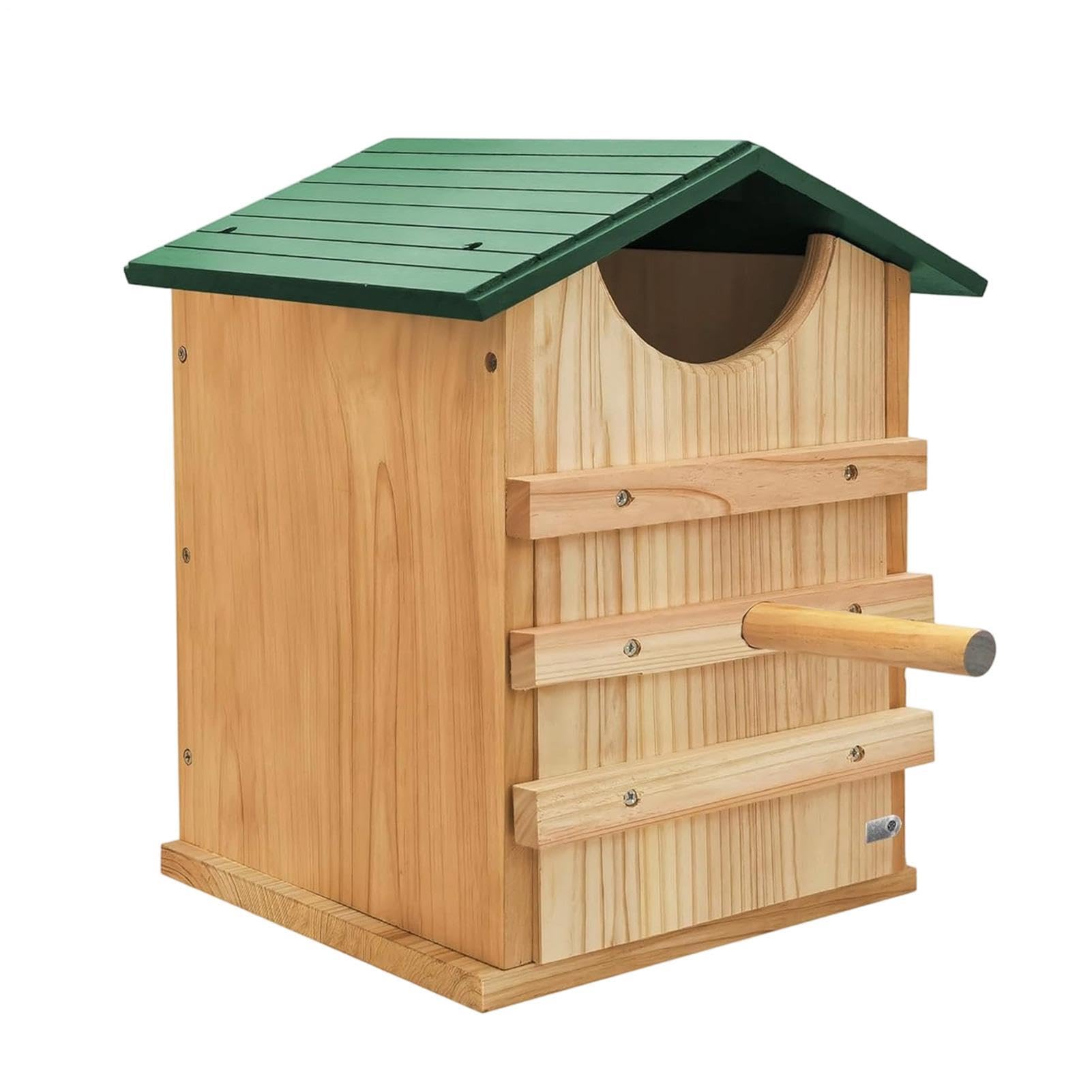 Evite nidos mojados con este hábitat para búhos de madera impermeable