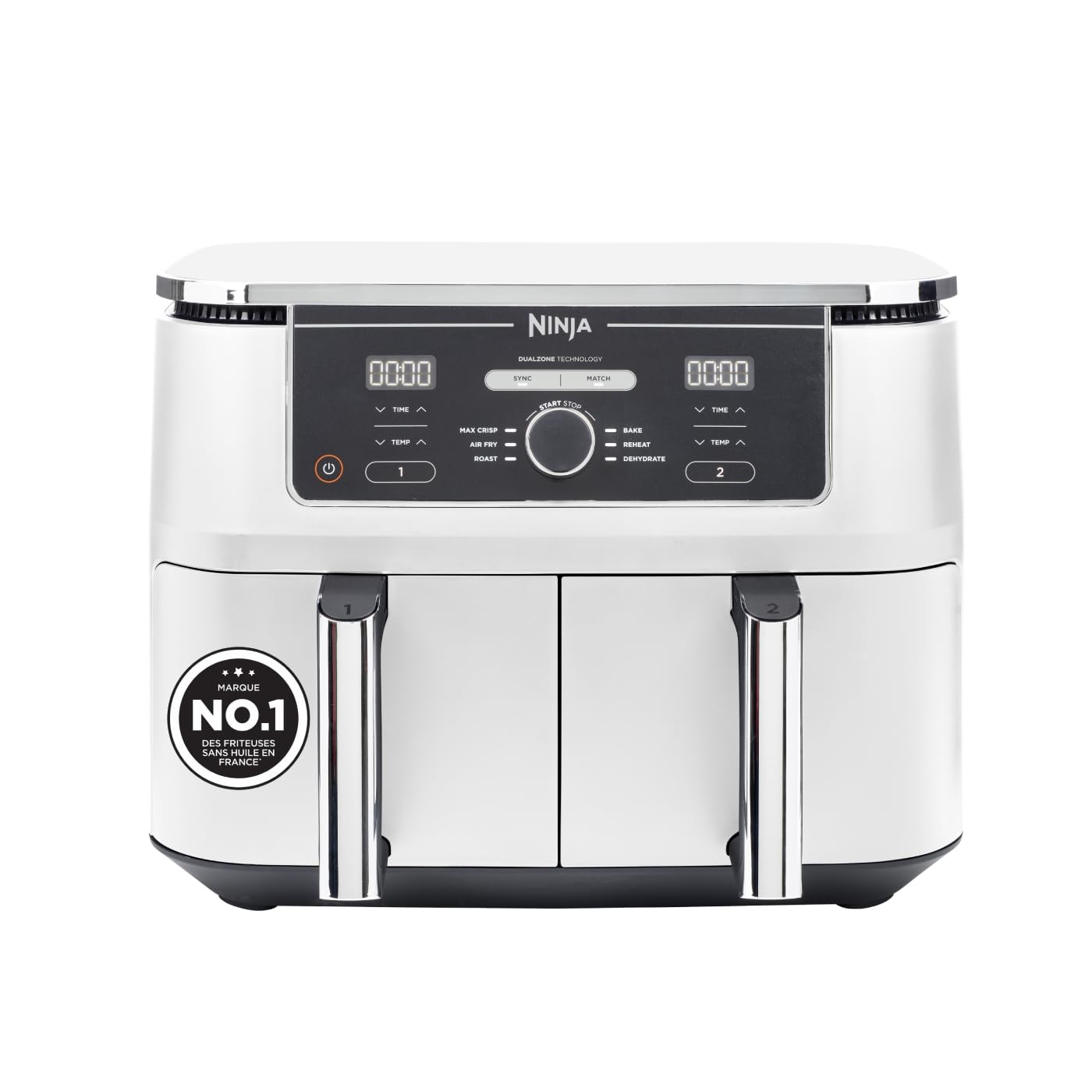 Ninja Foodi MAX Dual Zone Air Fryer, 2 Tiroirs, 9,5L, 6-en-1 AF400EUWH