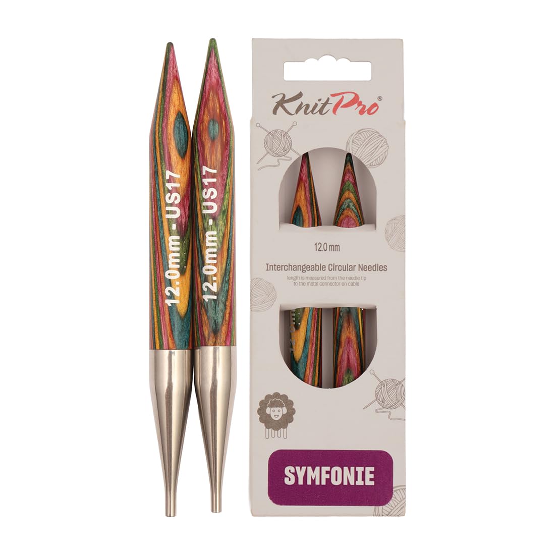 KnitPro Symfonie Bottoni In Legno Curvi - 34 Mm, 10 Pezzi, Classici, Multicolore - 4