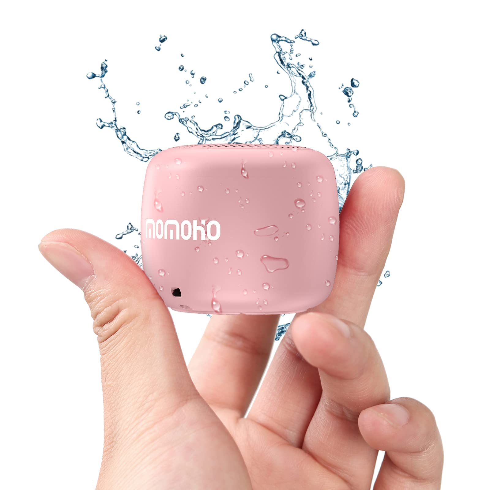 Cassa Bluetooth Impermeabile Momoho Wireless Altoparlante Mini Speaker Portatile Disegno Breve IPX7 Altoparlante Piccolo e Impermeabile Supporto Micro SD Musica per Uso Esterno Doccia Feste Gita(pink)
