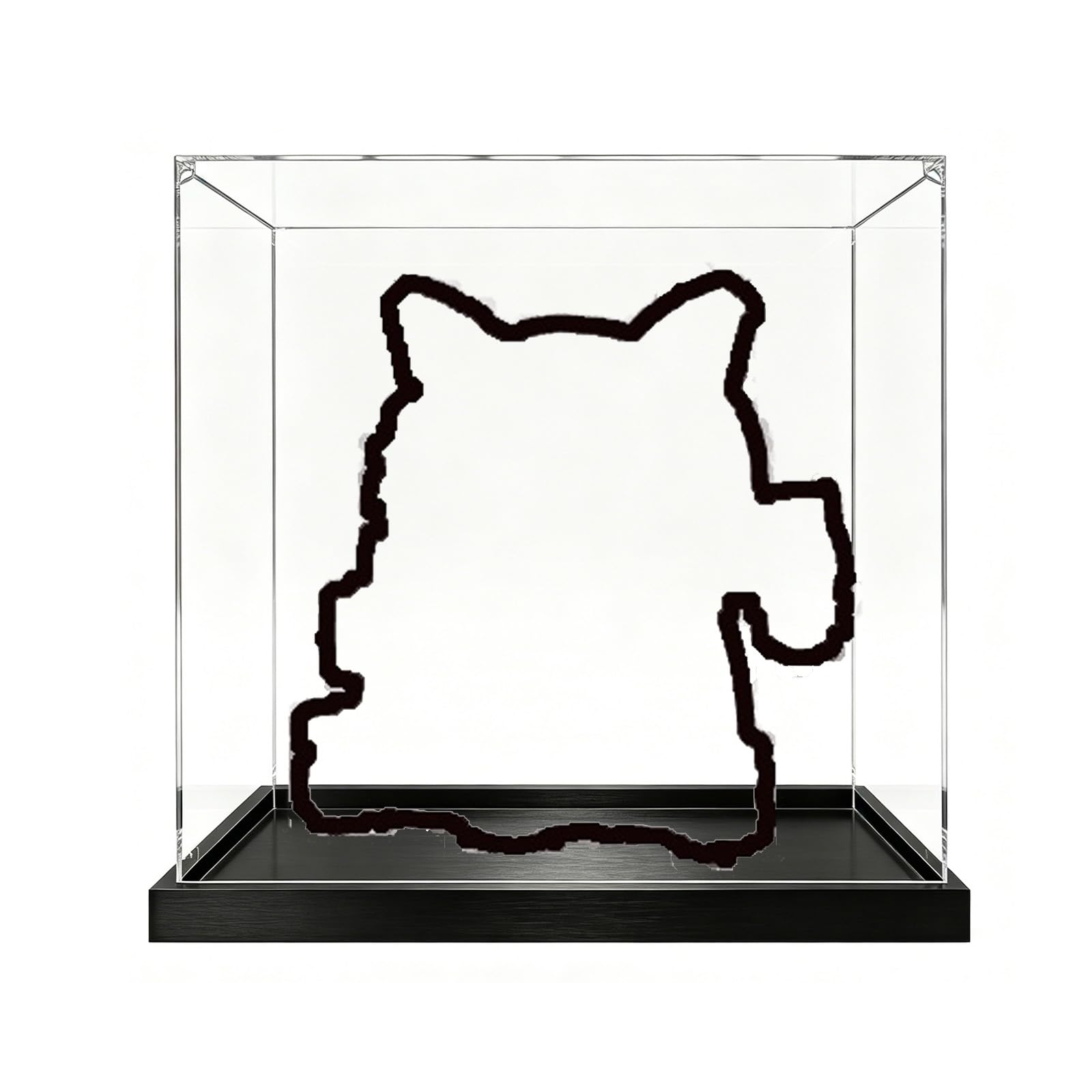 Dustproof Clear Acrylic Display Case for Lego 40813 Lucky Cat,Box Only (Black base 3mm)