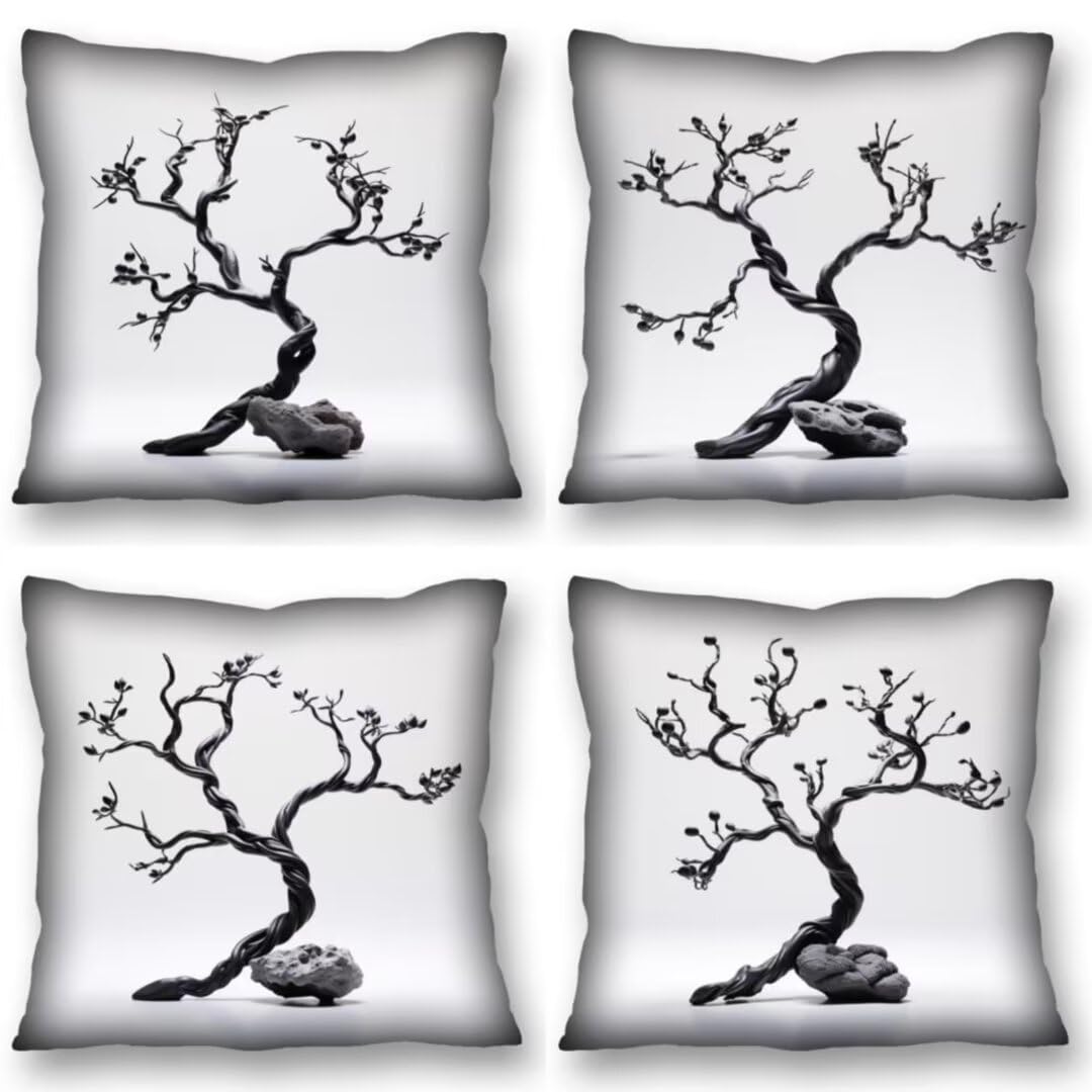 Juego de 4 Fundas de Cojines 70x70 cm Cojines Arte escultura Funda Cojin Cuadrados de Lino Fundas Cojines Sofá Cojines Decorativos para Salón Sofá Dormitorio Coche Jardín Silla Decoración del Hogar