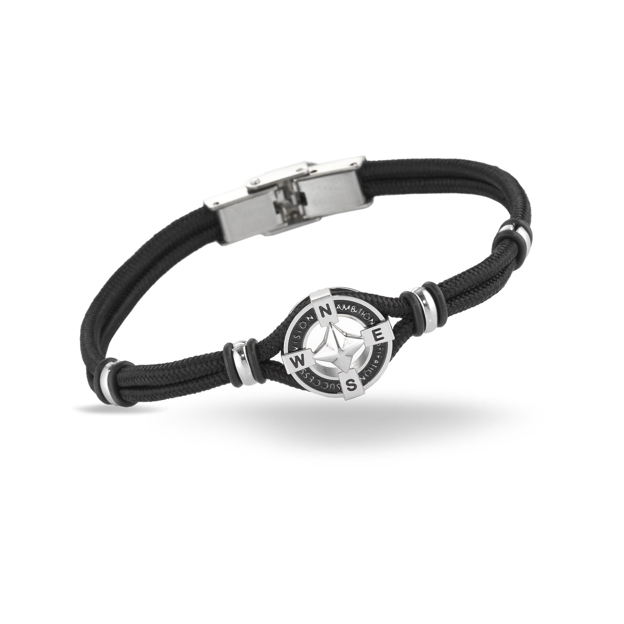 inSCINTILLE Moda Náutica Pulsera de Acero Inoxidable para Hombre con Símbolos Náuticos Longitud Ajustable con Caja de Regalo Incluida