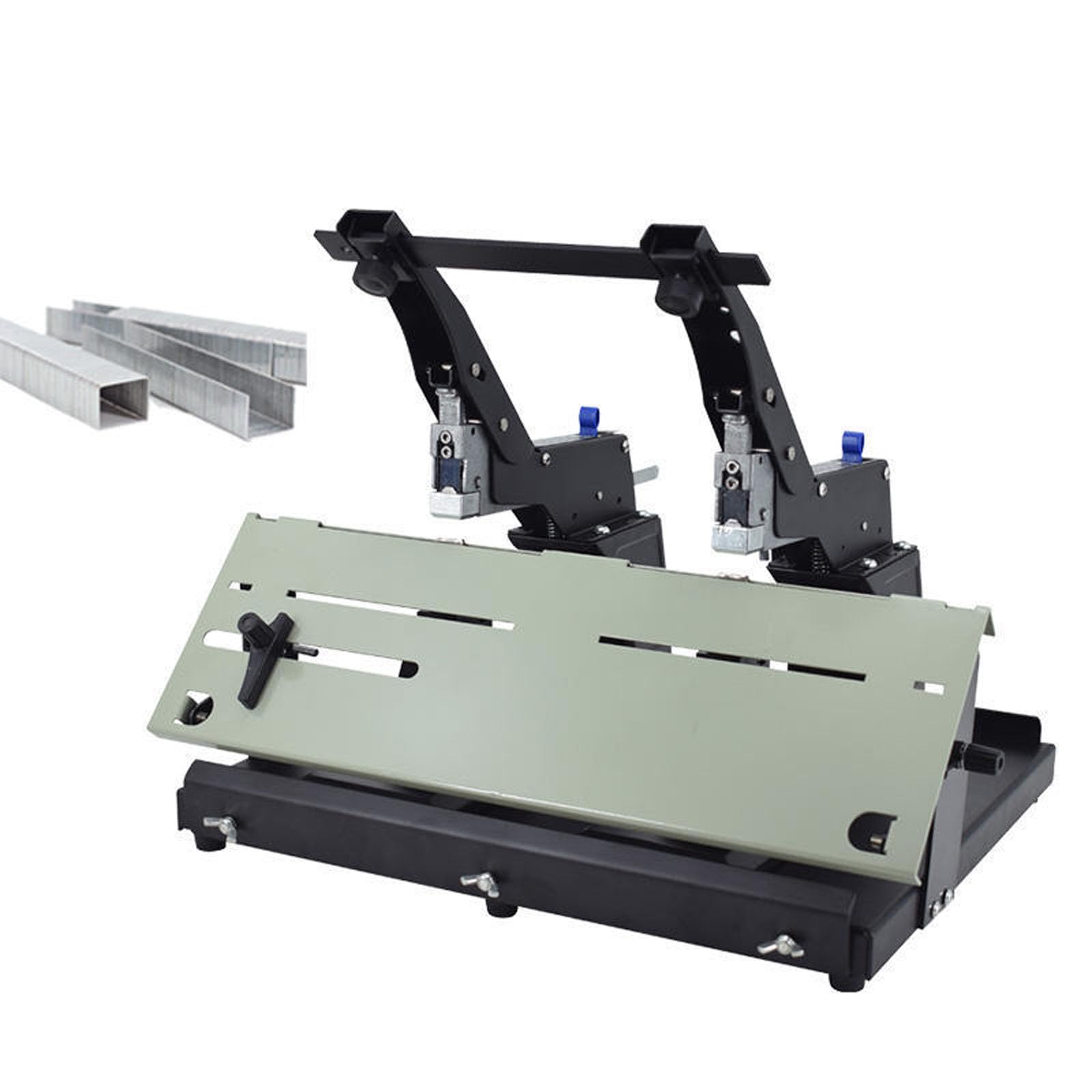 Cucitrice A Doppia Testa per Impieghi Gravosi, Formato A4/a3, capacità di Rilegatura 60 Fogli, profondità Regolabile da 1 A 100 Mm, Spessore Massimo 6,5 Mm, per Scuola, Ufficio E Casa.