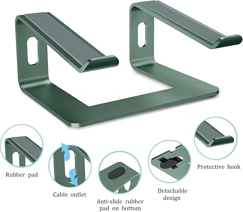 Miniatura 10 de Orionstar Soporte portátil de aluminio para laptop compatible con Apple Mac MacBook Air Pro de 10 a 156 pulgadas soporte ergonómico desmontable gris