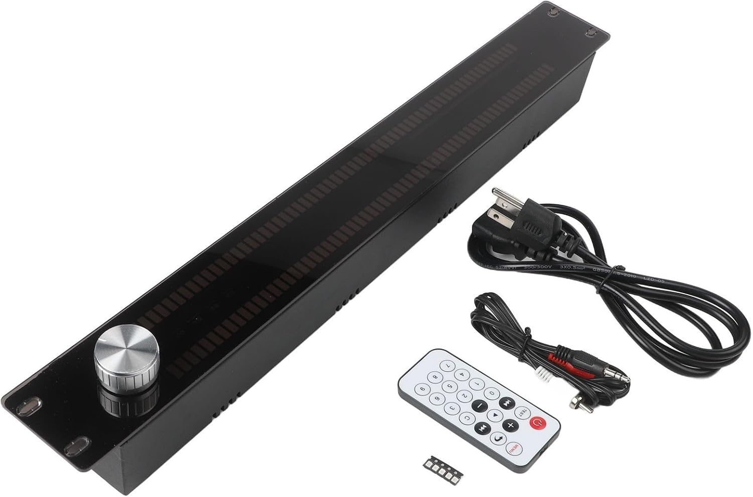 LED Music Spectrum Display with Voice Control, Stereo Input, 19 Vibrant Colors, Metal Casing, 480mm x 58mm x 48mm - Perfect for Parties & Home Decor
