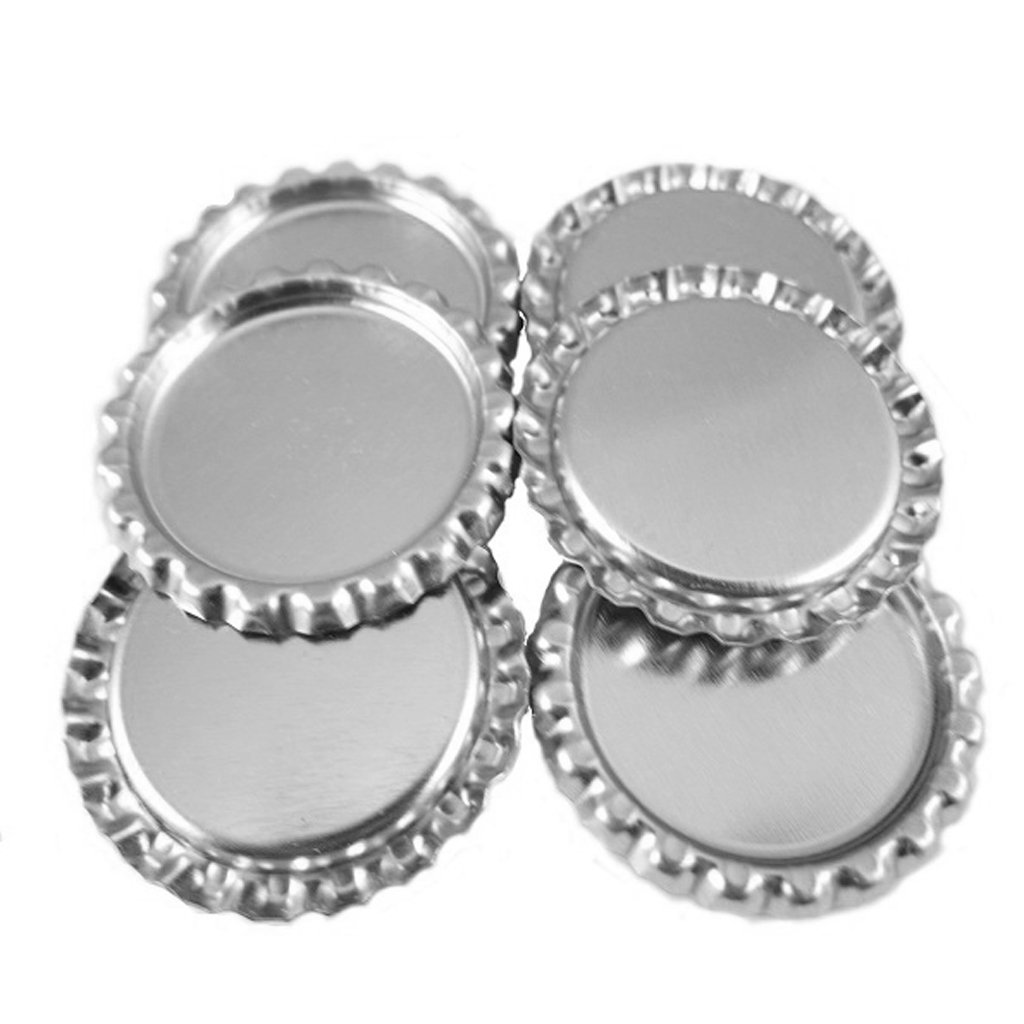 100 Chrome Flattened Bottle Cap Pendants, 100 Flattened Bottle Caps(split Rings Attached