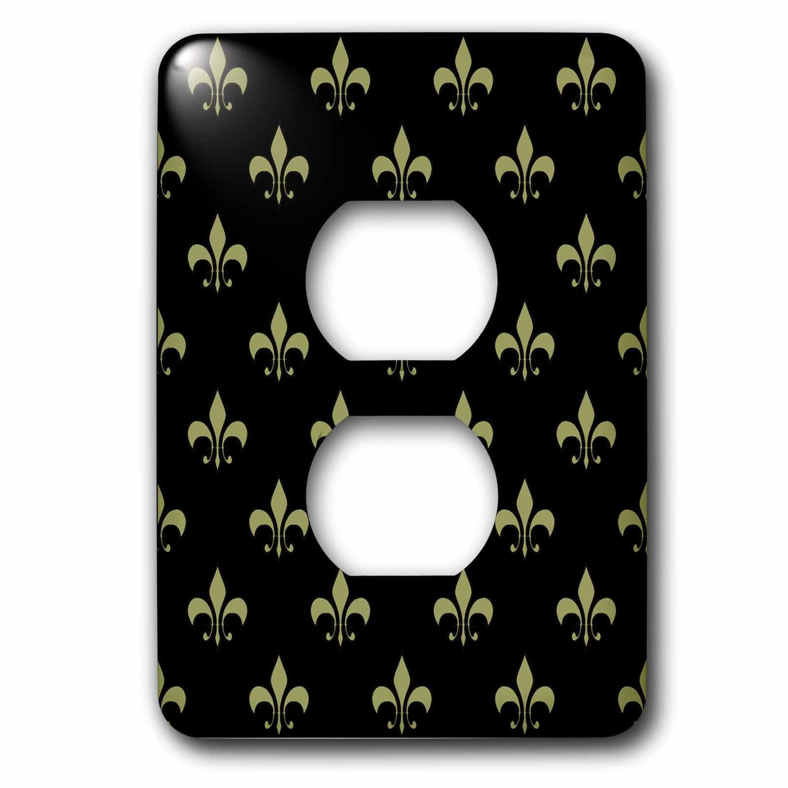 Christian Saints Symbole plaque de finition Fleur de Lis d'or pour cache-prise noir 2-plug