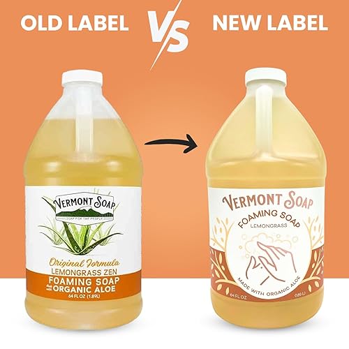 Miniatura 45 de VERMONT SOAP Jabón de manos espumoso de lavanda orgánica, jabón hidratante natural para piel seca, jabón líquido de manos de baño sin fragancia