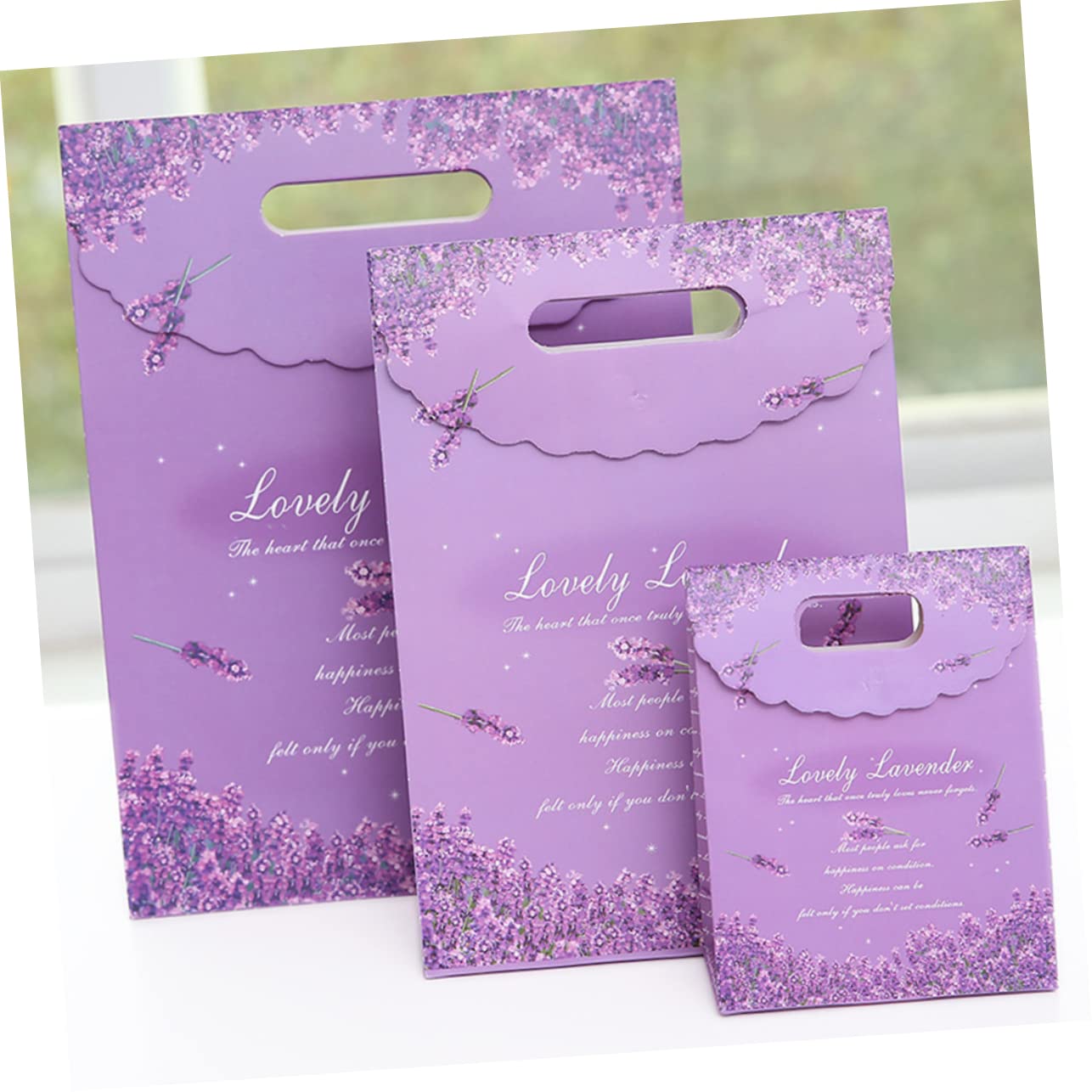 Lila Lavendel Tragetasche aus Papier 10 Stück, Geschenkpapiertüten