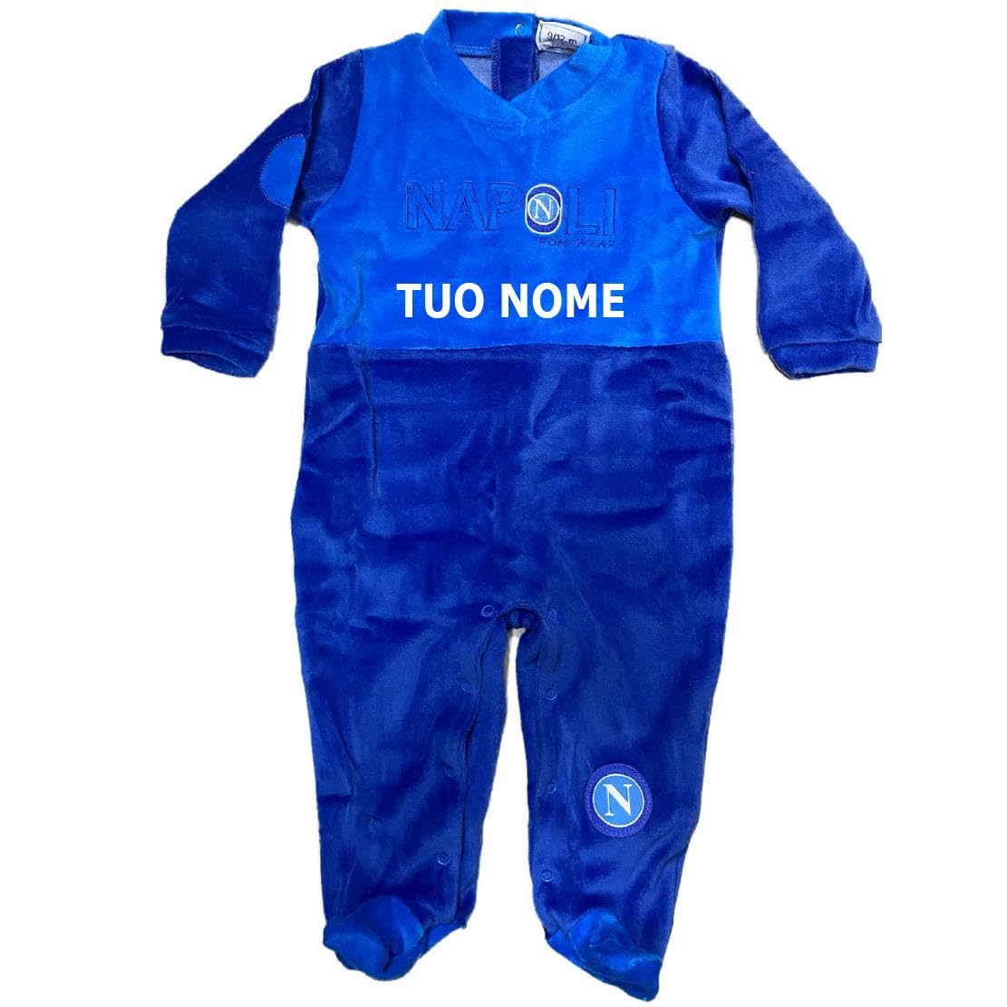 Tutina Neonato Ciniglia Napoli TCN2021 Personalizzabile Con Nome Ricamato PS 13421