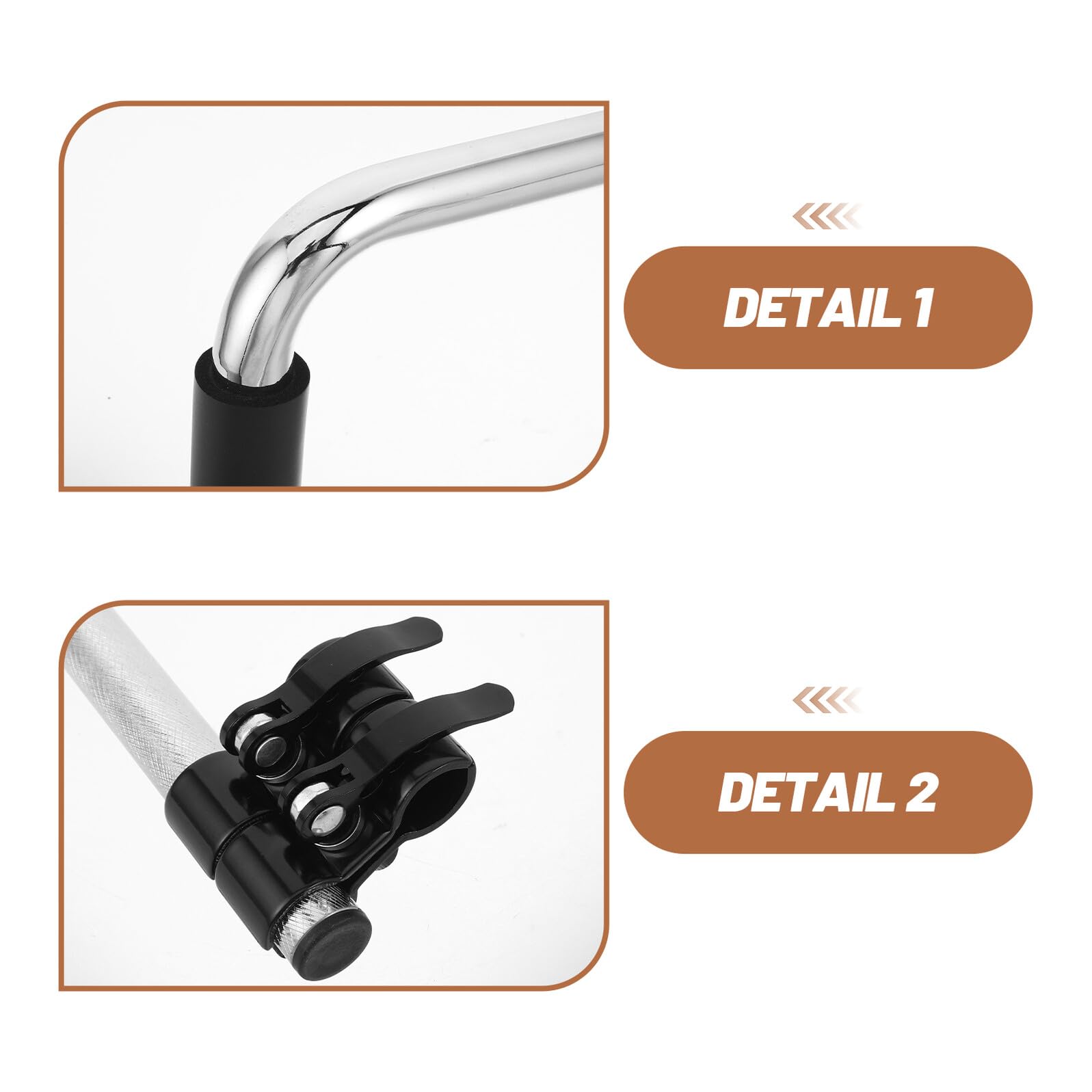 Extensor de Accesorios para Sillas de Ruedas de Acero Inoxidable, Asa de Silla de Ruedas Antideslizante, 2 Piezas, para Movilidad Exterior