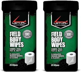 LETHAL Hunting Scent Eliminator Field Body Wipes 2-Pack