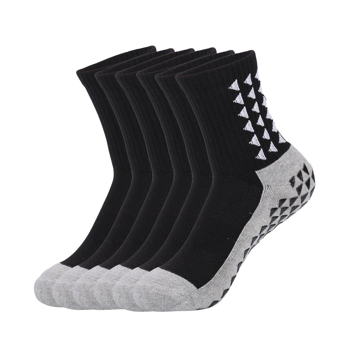 Lot de 6 paires de chaussettes de cheville avec coussin, chaussettes de sport en coton anti-ampoules pour homme et femme, noir, 6 paires noires, 6-8