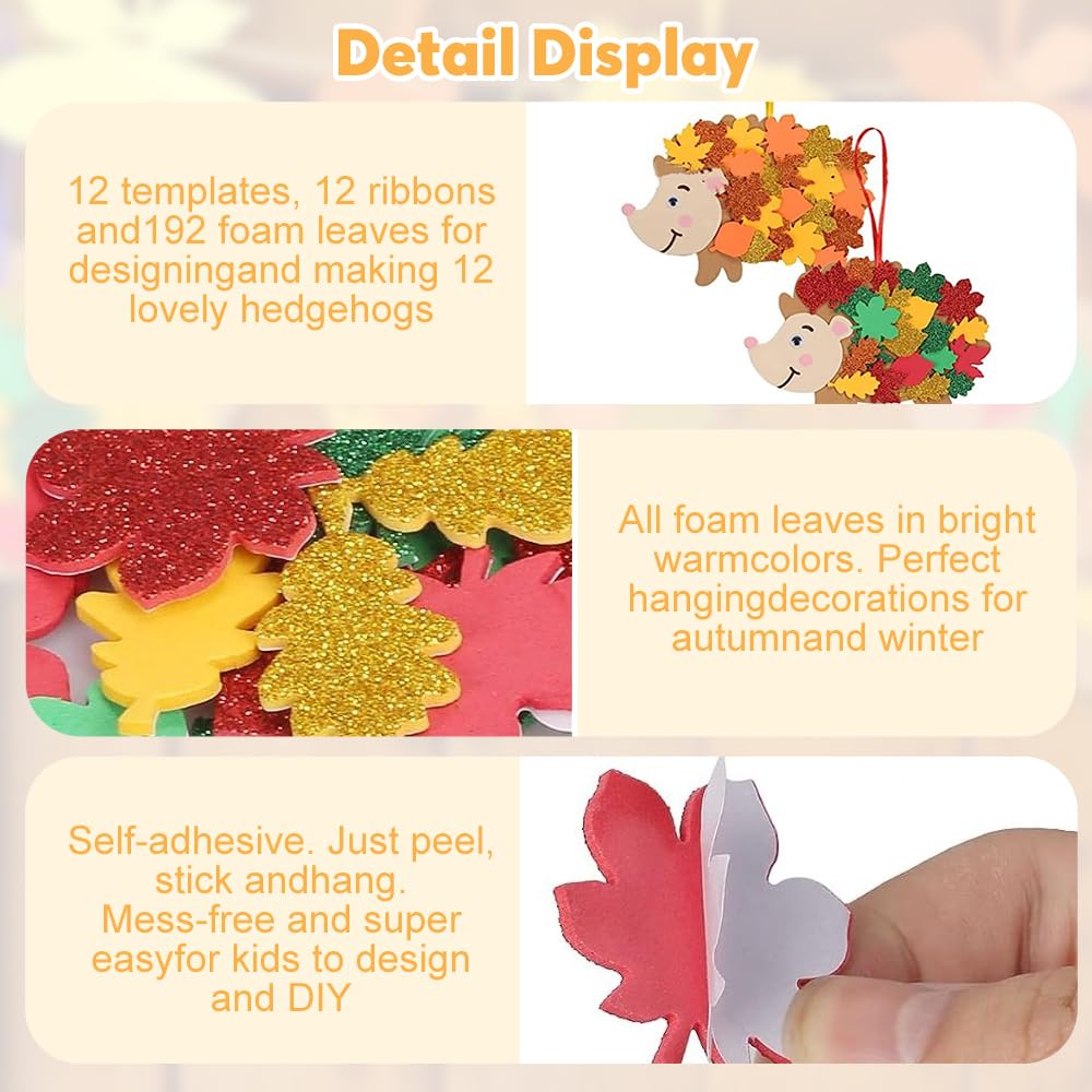 Herbst Bastelset Für Kinder - 12 Igel Mit Moosgummi Zum Selbermachen