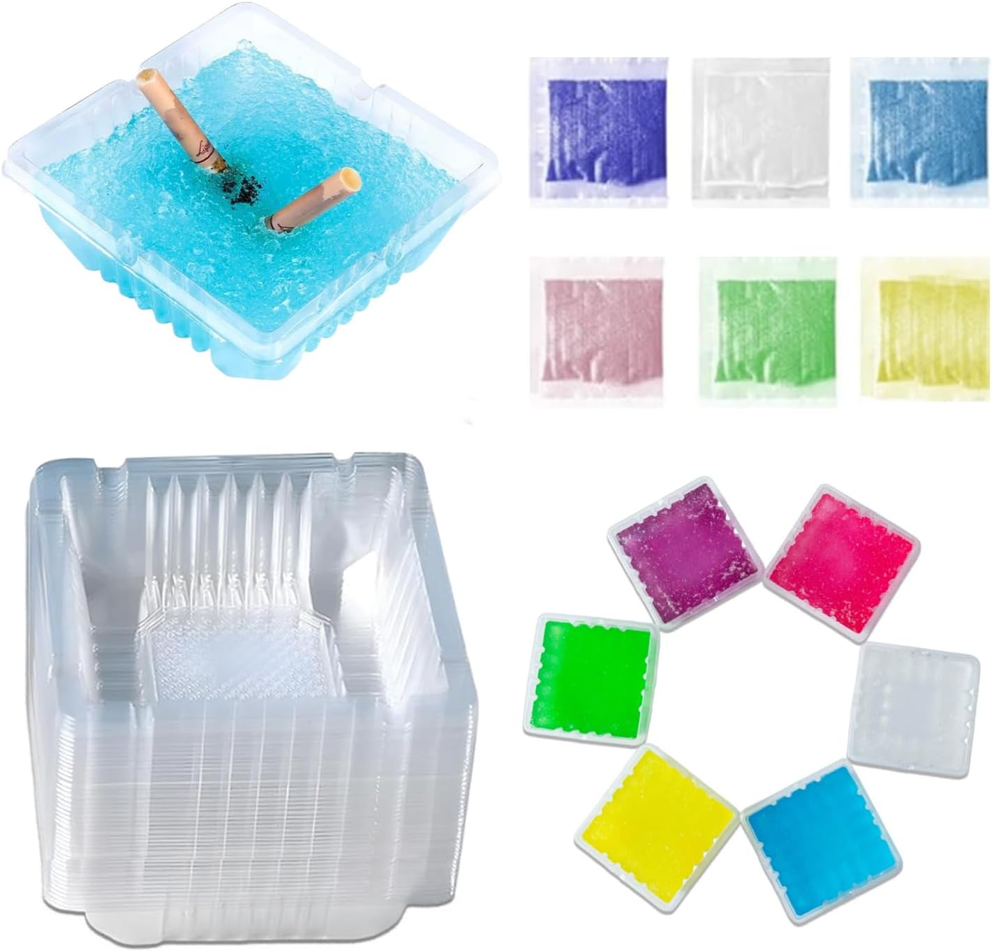 50 Pcs Disposable Ashtrays, Portative Smokeless Ashtrays with Sand Deodorant,Ashtrays and Scented Smoke-Extinguishing Sand, Household Anti-Smell Ashtray (No Base)