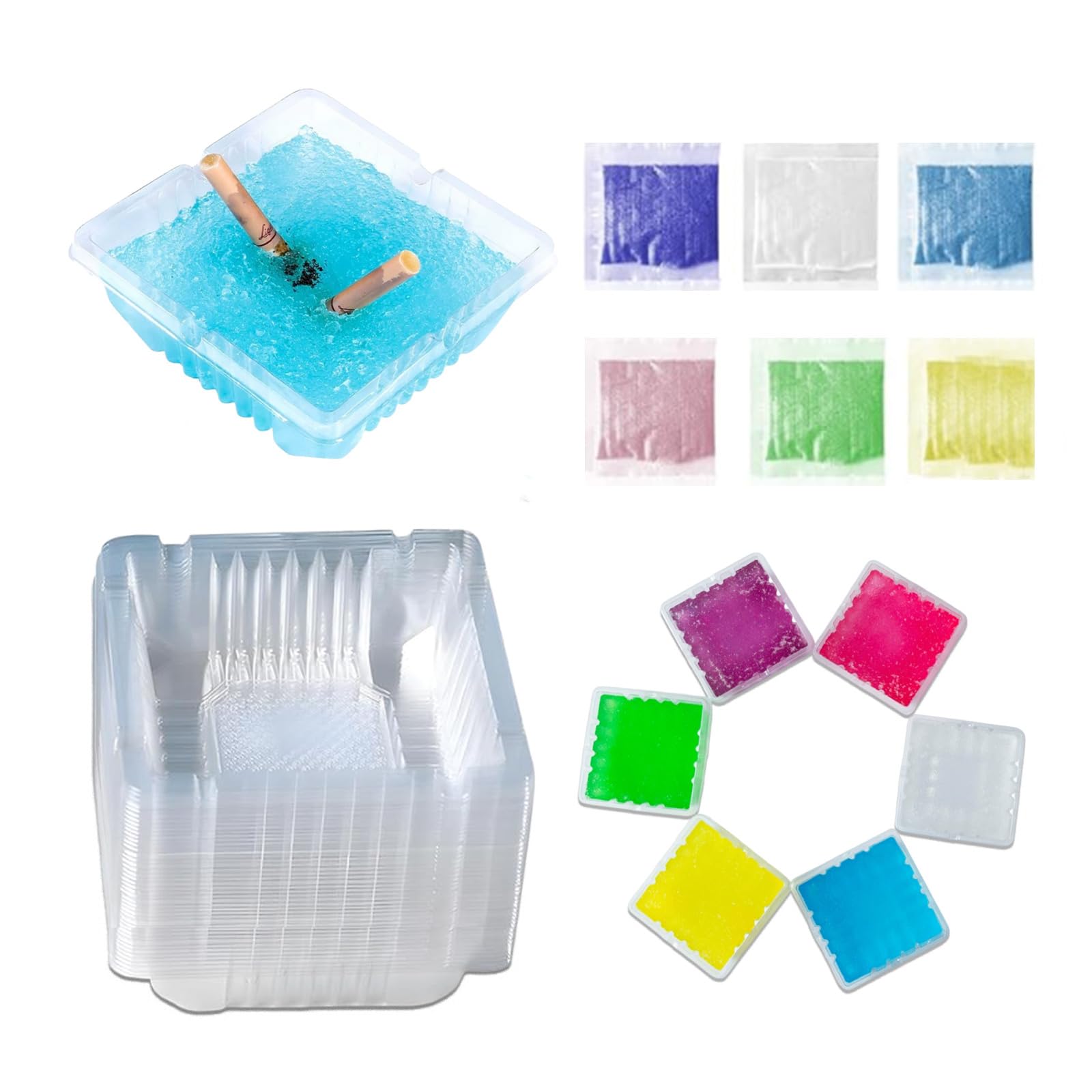 50 Pcs Disposable Ashtrays, Portative Smokeless Ashtrays with Sand Deodorant,Ashtrays and Scented Smoke-Extinguishing Sand, Household Anti-Smell Ashtray (No Base)