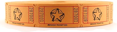 Miniatura 6 de INDIANA TICKET CO. Boletos Yellow Star Roll, 2000 por rollo, rollo individual, entradas 1x2 para admisión, eventos, recaudación de fondos y premios