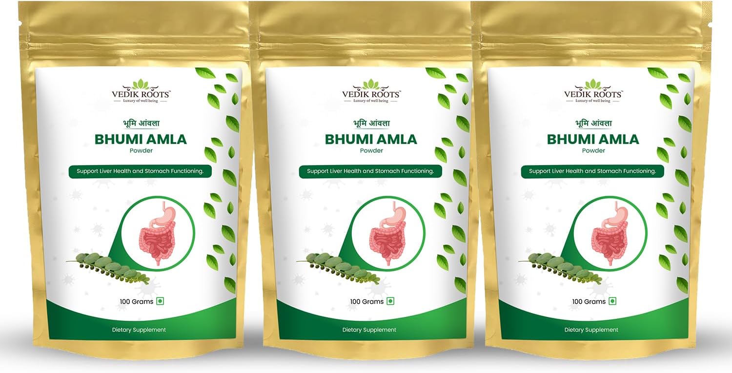 Bhumi Amla Powder/Churn - Organic And Pure Ingredient Extract For Healthy Liver Functioning And Digestive Strength Enriched With Essential Nutrients