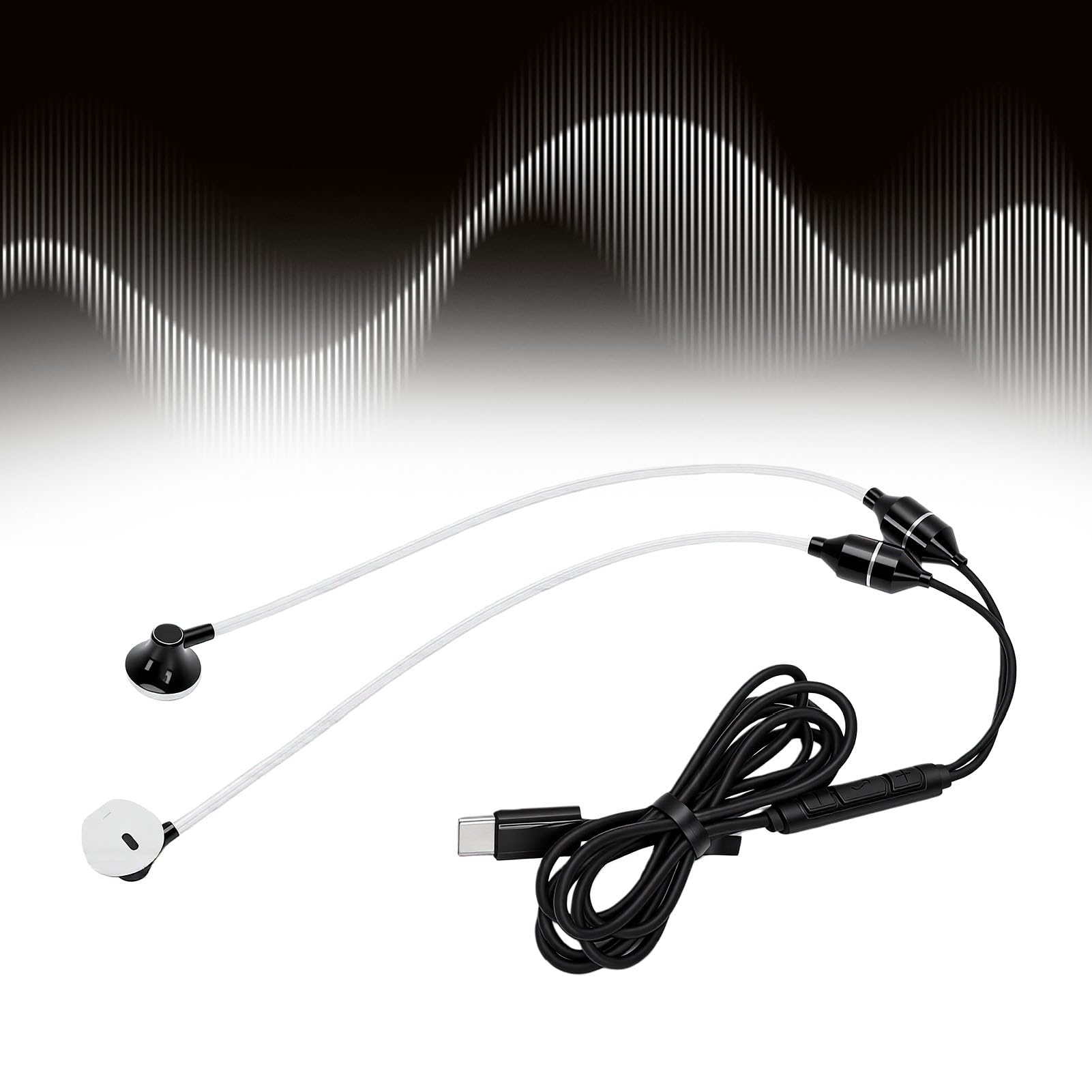 Yunseity Auriculares con Tubo de Aire, Auriculares con Cable USB C con