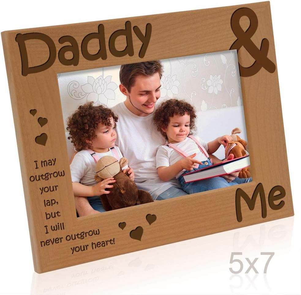 KATE POSH - Daddy & Me - I May Outgrow Your Lap, but I Will Never Outgrow Your Heart - Picture Frame (5x7 - Horizontal)