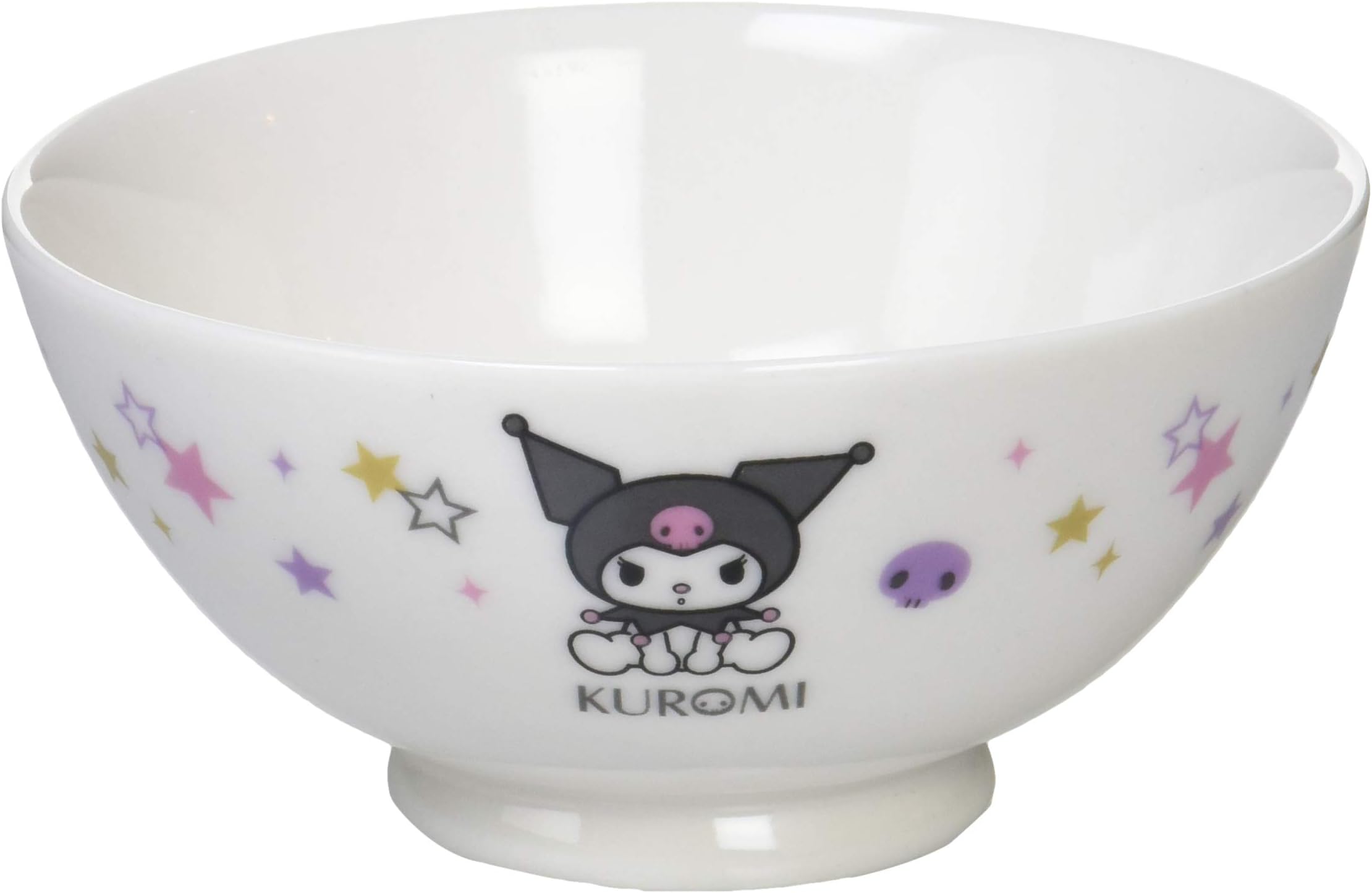 金正陶器(Kaneshotouki) Sanrio 315110 Kuromi Stars Rice Bowl, Made in Japan, White