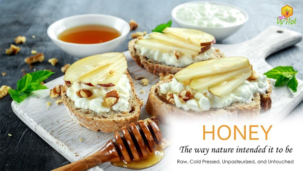 Bee Wild - Tasting Gift Set 100% Pure Raw Unfiltered Honey - Sourwood, Orange Blossom, Gallberry, Lavender Infused, Wildflower, Ghost Pepper 3 Oz Each