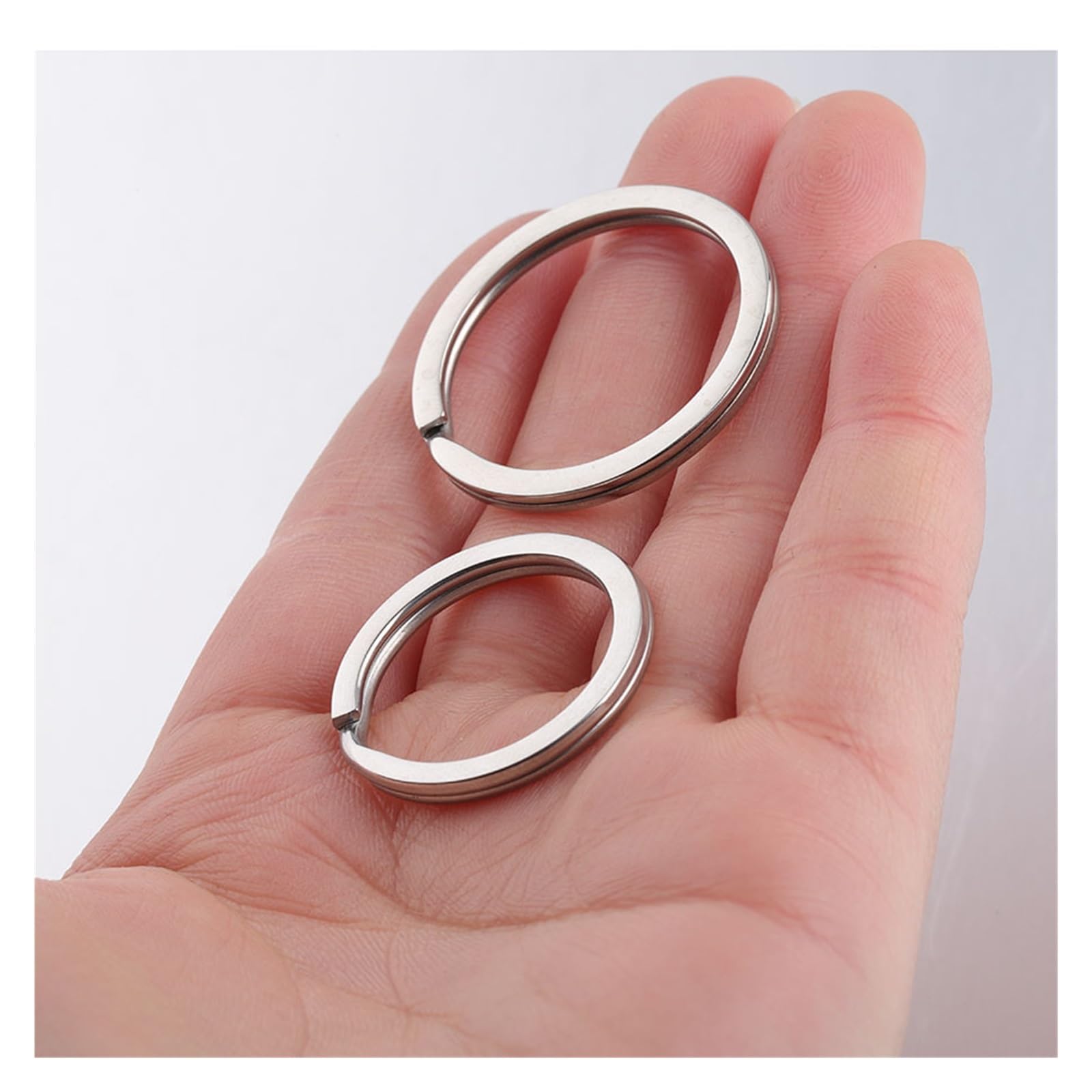 Anneau Fendu 30 Mm Lot 50 Porte-Clés Ronds 30mm - Acier Inoxydable Trempé - Anneaux Fendus Solides - Argenté Accessoires Clés Voiture