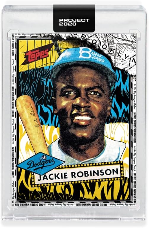 2020 Topps Project 2020 Baseball #140 Jackie Robinson Brooklyn Dodgers Artist Tyson Beck 1952 Topps Online Exclusive Limited Production