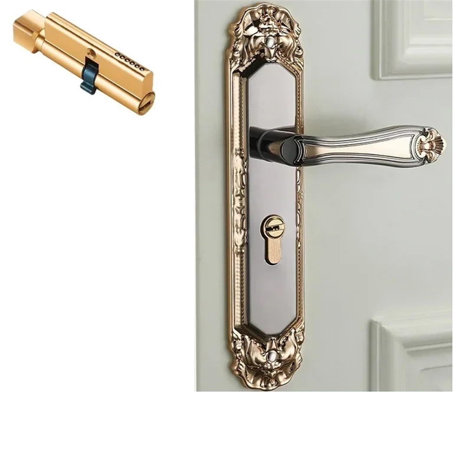 Yshiuol E Door Handles Vintag Mut Bedroom Door Handl Security Lock Split Silent Interior Furnitur For Hom And Office(E)