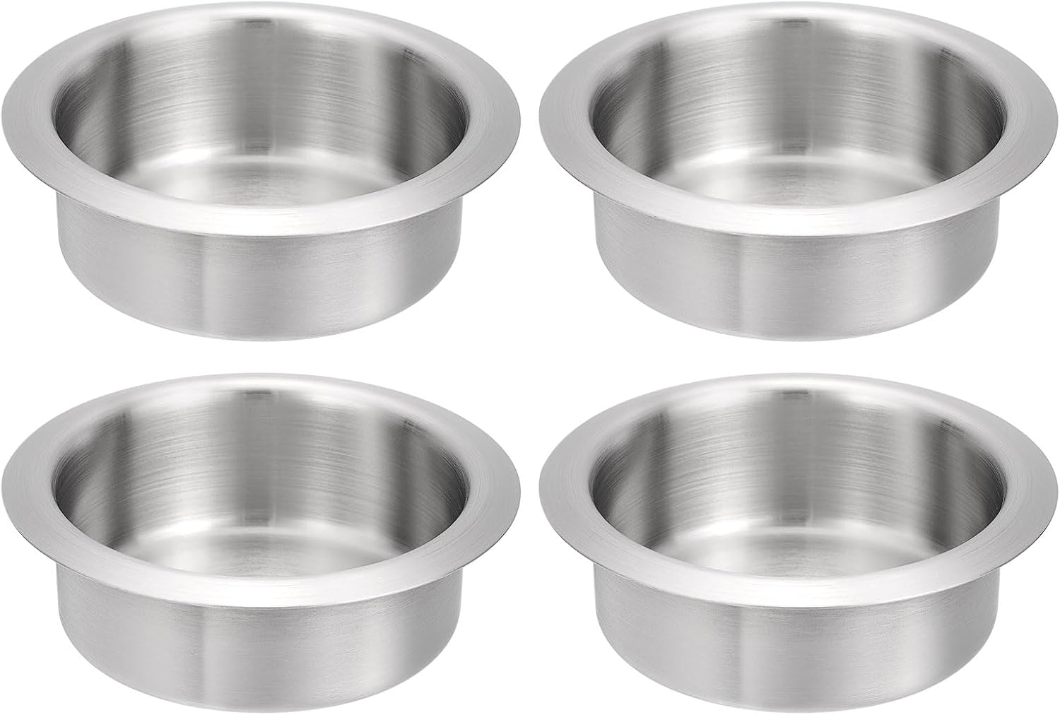 uxcell 4 Pcs 201 Stainless Steel Drop-in Cup, 1.38" x 4.2" Drink Can Holder Poker Table Cup Holder Insert for Sofa Boat Car Marine, Silver