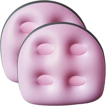 Bathtub Cushions, 2Pcs Inflatable Booster Seat, 18.5x14.6x5.9 Spa & Back Support Inflatable Hot Tub Seat with Suction Cup, Hot Tub Seat PVC Hot Tub Booster Seat for Adults,Pink