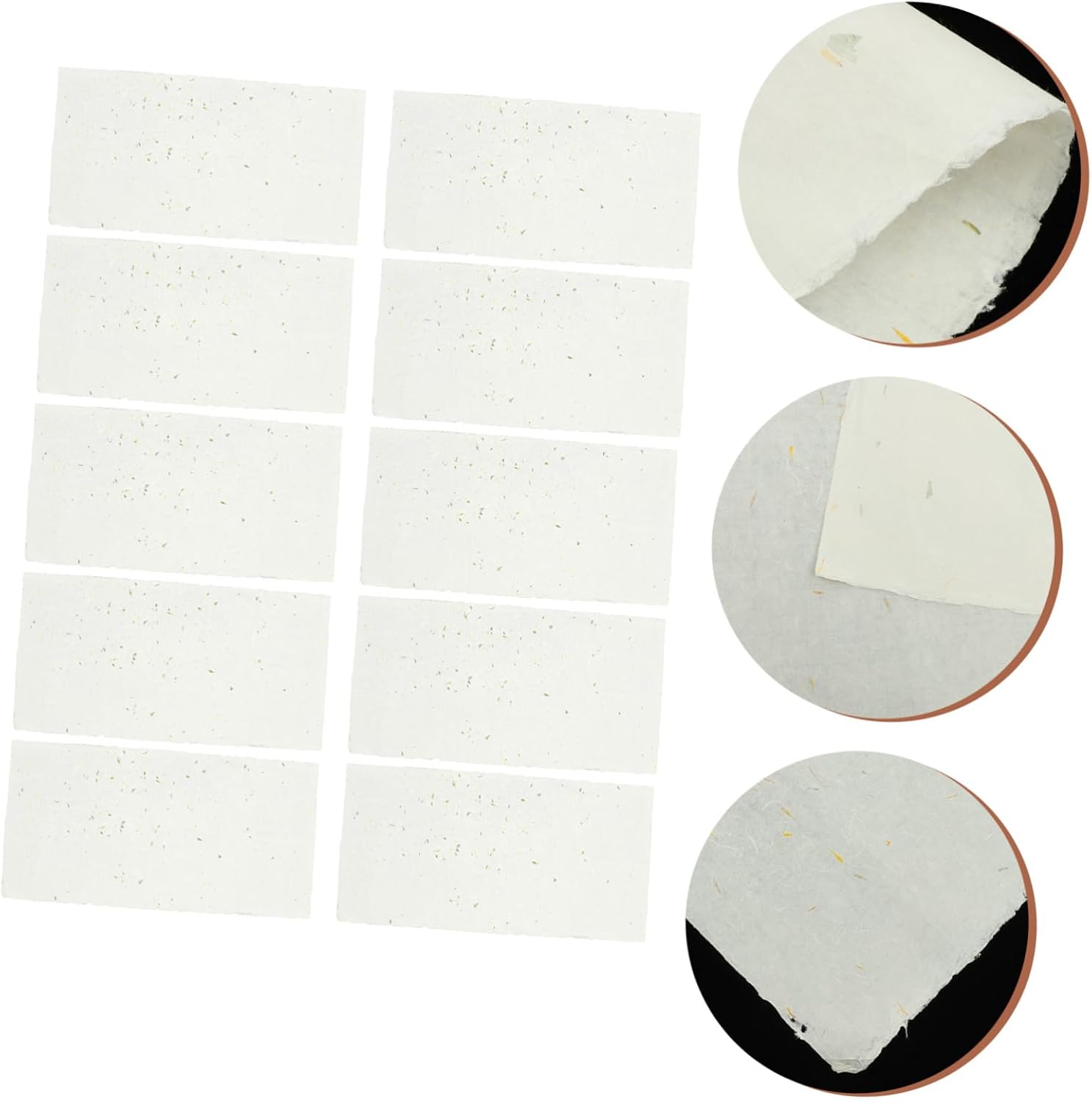 Uonlytech 10sheets Chinese Art Paper Dried Flower Pattern Rice Paper for Calligraphy Drawing and Decoupage Crafts Half-raw for Painting and Writing Projects