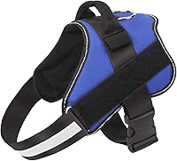 Bolux No-Pull Reflective Dog Harness Vest with Handle - Breathable Adjustable for Medium Dogs Walking Training (Blue M)