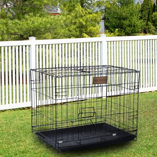 Dog Kennel, Collapsible Dog Enclosures House with Removable Leak-Proof Tray