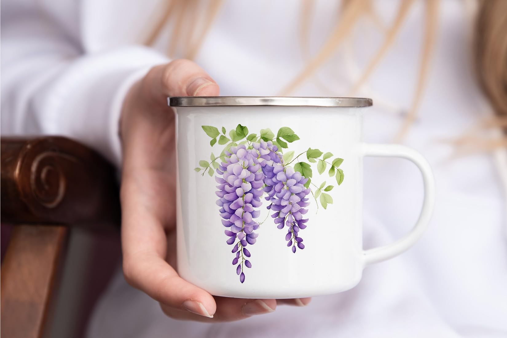 MAXIKIWI - Durable Enamel Coffee or Tea Camping Mug for Indoor Outdoor Use - Gardening Collection - 350ml - Image 4