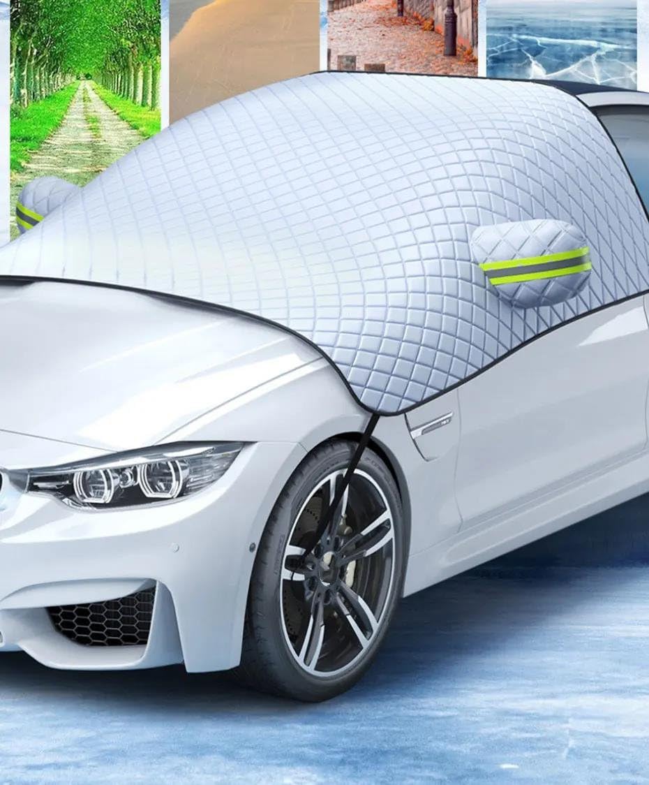 Paraneve per Parabrezza Anteriore, Taglia Grande, Protezione Completa, Spessore Elevato, 12 magneti, Cinturino Elastico, Antivento, Antiscivolo, Copertura antigelo per Parabrezza Auto.