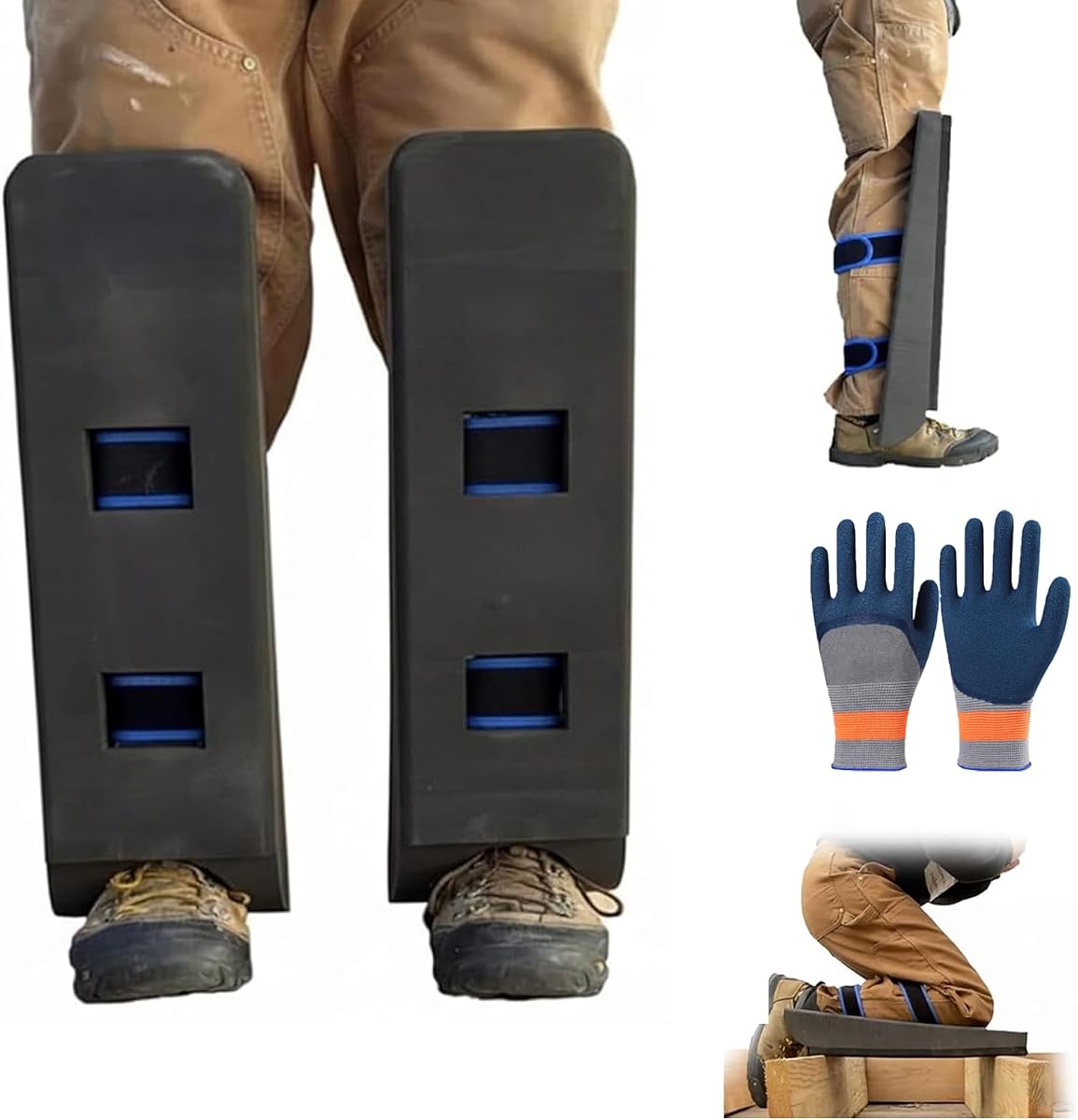 Crawler climber knee pads, With Storage Bag and Adjustable Bandages Durable shock absorption design, 60 Degree Hardening Anti Slip Design, for Joist Spacing Navigation
