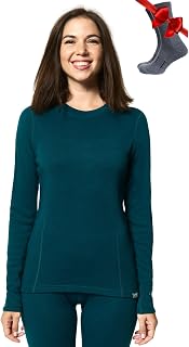 Merino.tech Merino Wool Base Layer Women - 100% Merino Wool Heavyweight, Midweight, Lite Long Sleeve Thermal Shirt and Socks